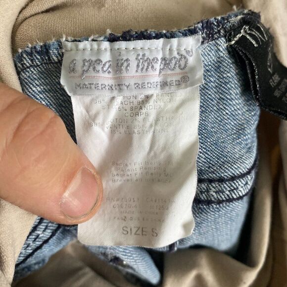 Y2K ReRock Express Flare A Pea In The Pod Maternity Jeans Small Distressed VTG - Picture 8 of 11
